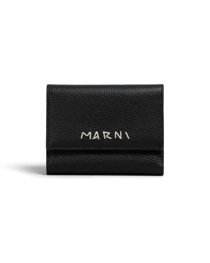 Marni Portemonnaie mit Logo-Stickerei - Schwarz Schwarz