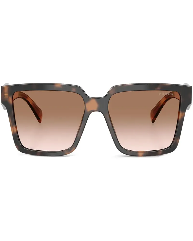 Prada Eckige Sonnenbrille in Schildpattoptik - Braun Braun