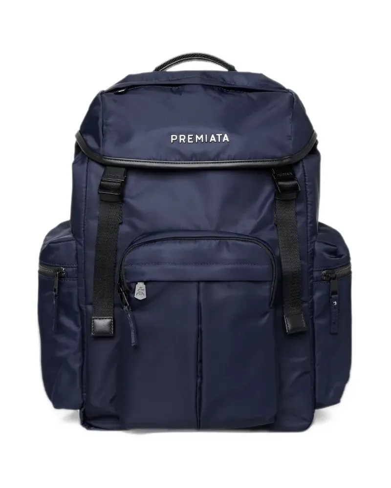 Premiata Brooker Rucksack mit Lederbesatz - Blau Blau