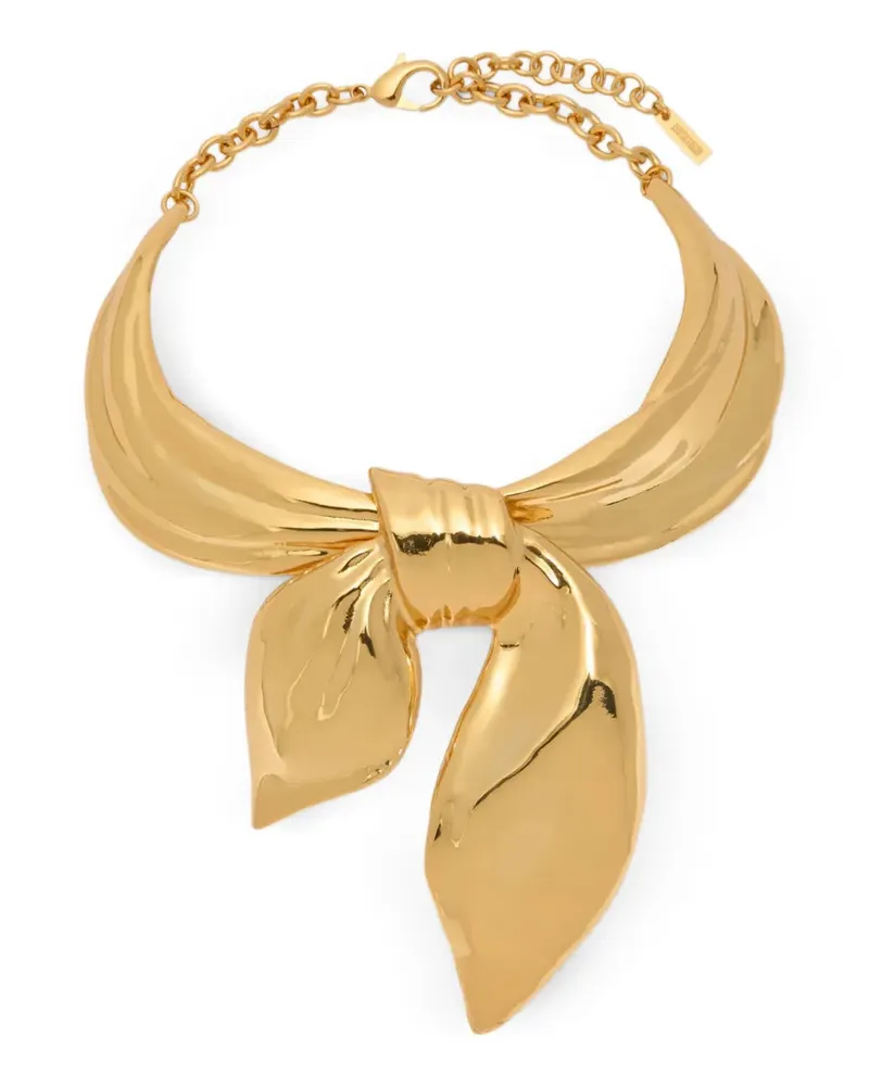 Moschino bow-detail cable-link necklace - Gold Gold