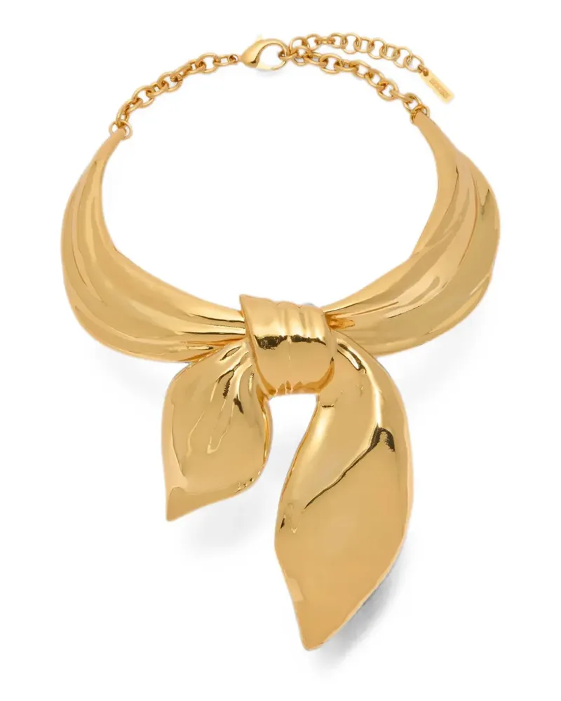 Moschino bow-detail cable-link necklace - Gold Gold