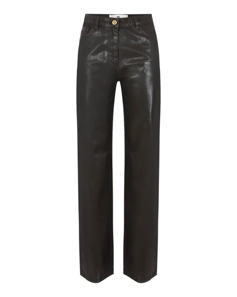 Elisabetta Franchi Lockere Jeans mit laminiertem Effekt - Braun Braun