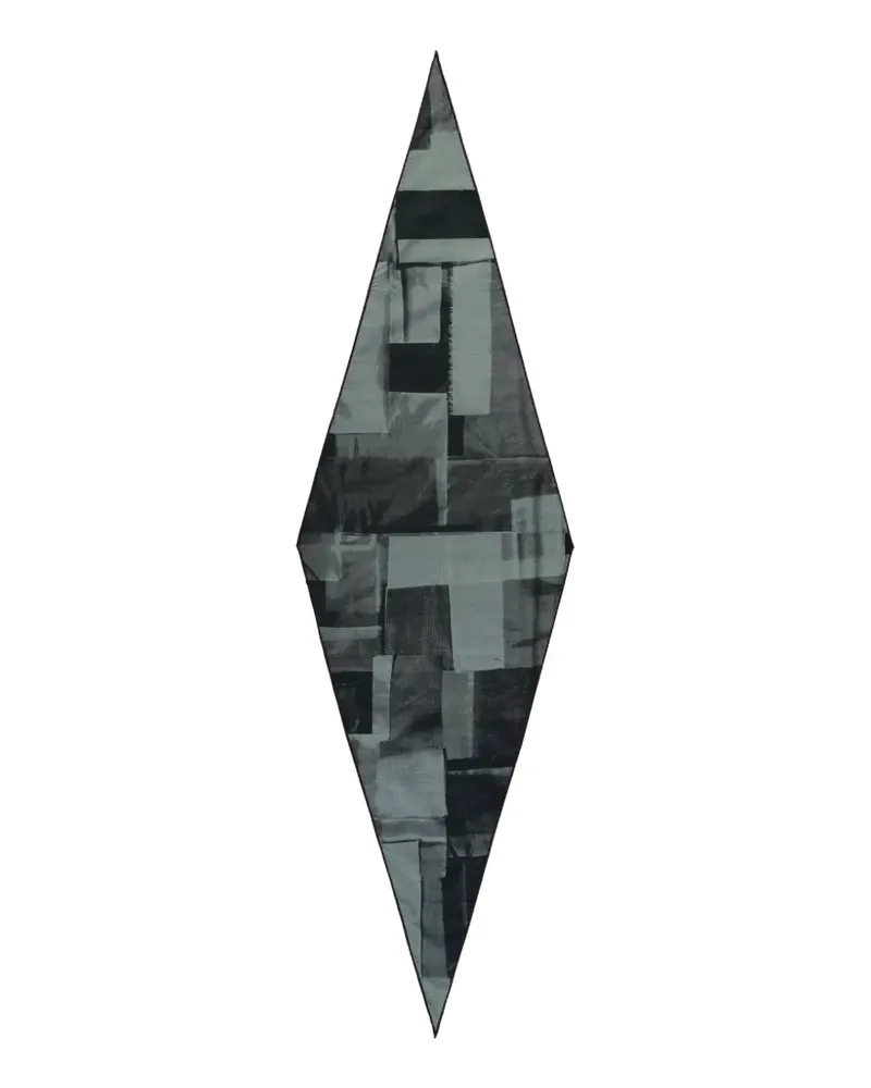 Ermenegildo Zegna abstract-print diamond-shaped scarf - Grau Grau