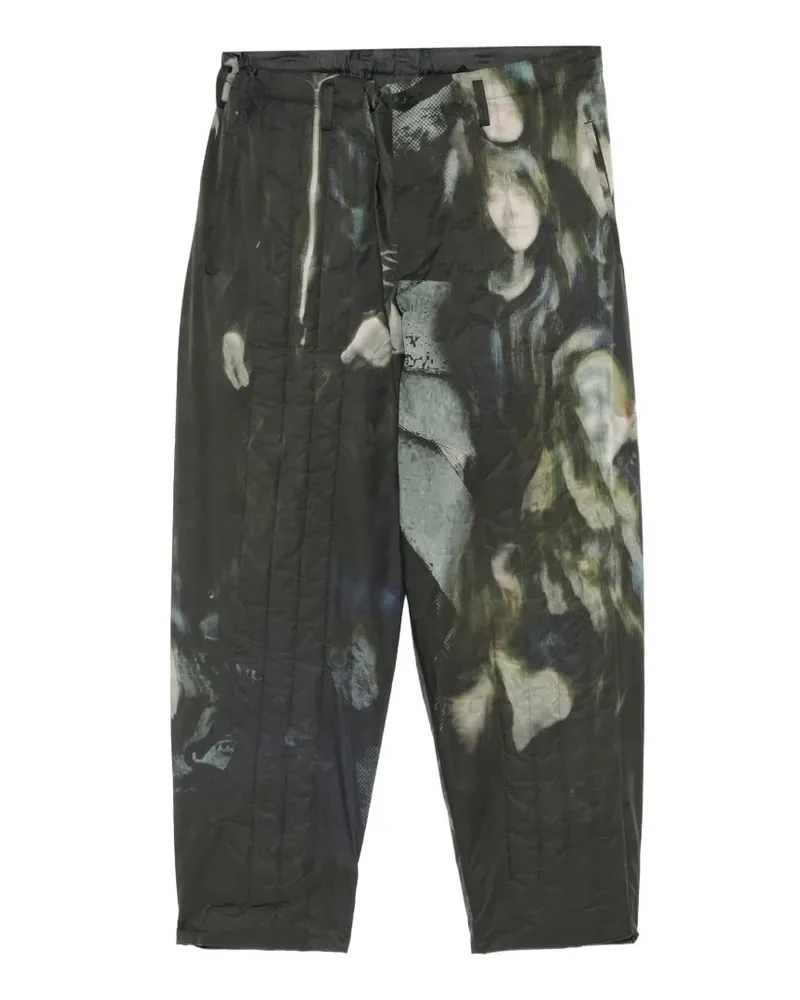 Yohji Yamamoto Wattierte Hose mit Farbanpassung - Schwarz Schwarz