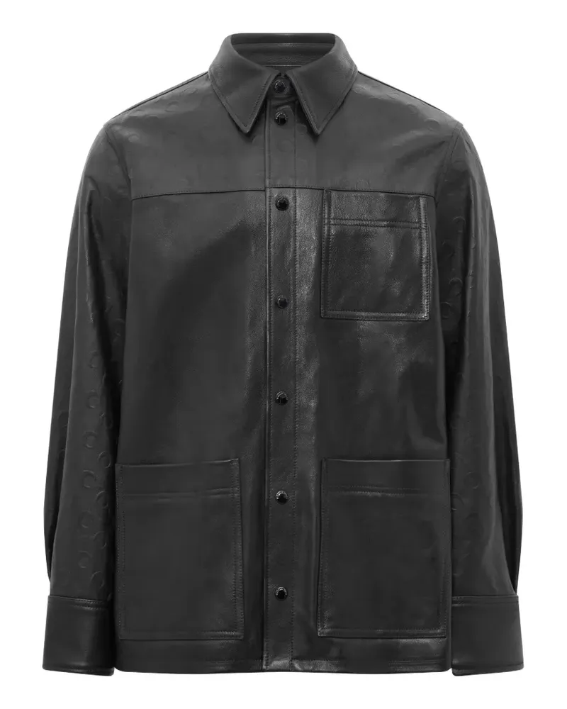Marine Serre Glossy Moon Lederhemd - Schwarz Schwarz