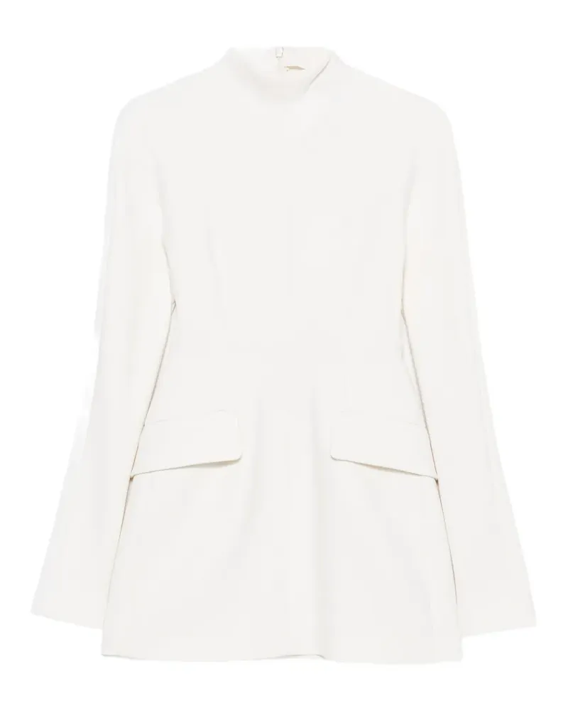 SPORTMAX high-neck flap-pocket dress - Weiß Weiß