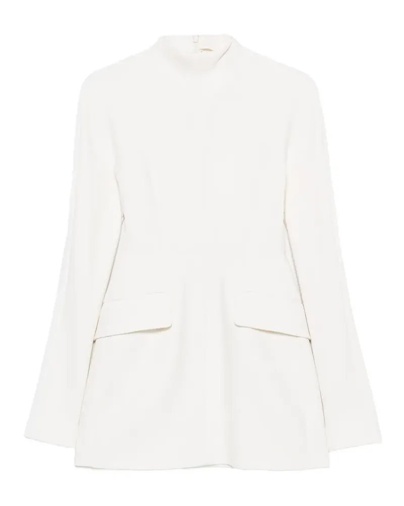 SPORTMAX Stehkragen-Kleid mit Klappentasche - Weiß Weiß