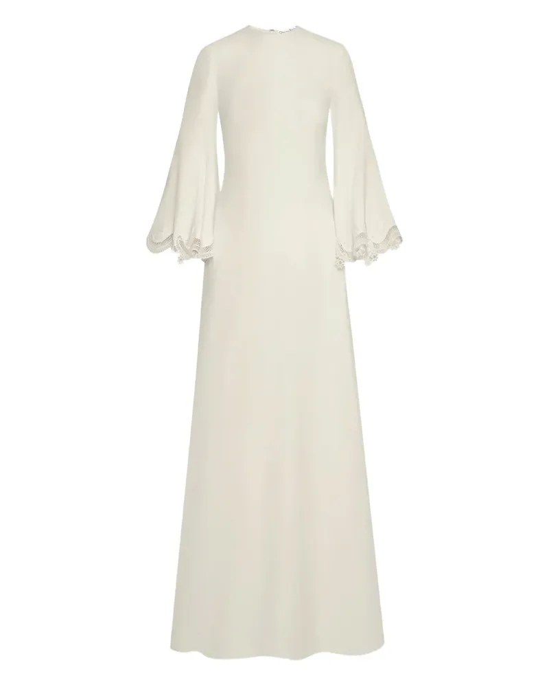 Oscar de la Renta Kaftankleid mit Spitzenbesatz - Nude Nude