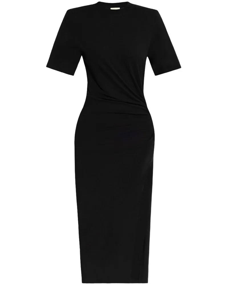 Isabel Marant Gerafftes Lexia Midikleid - Schwarz Schwarz