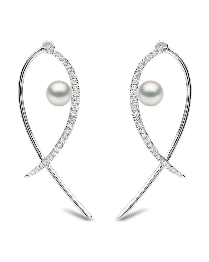 YOKO London 18kt Weißgoldohrringe mit Akoya-Perle Silber