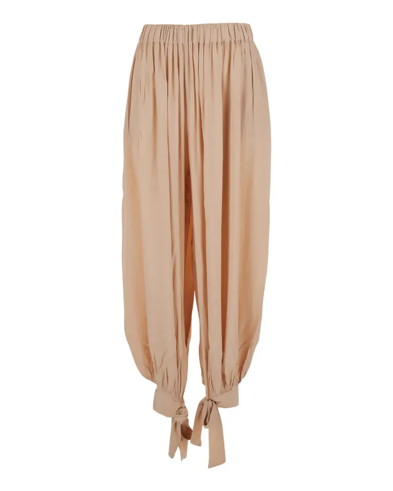 ANDAMANE Noor tie-cuff gathered trousers - Nude Nude