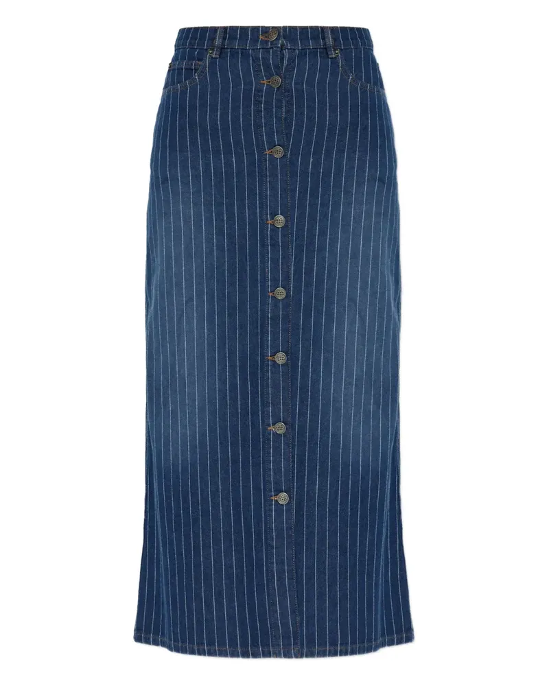 MUNTHE Livono pinstripe button-up skirt - Blau Blau