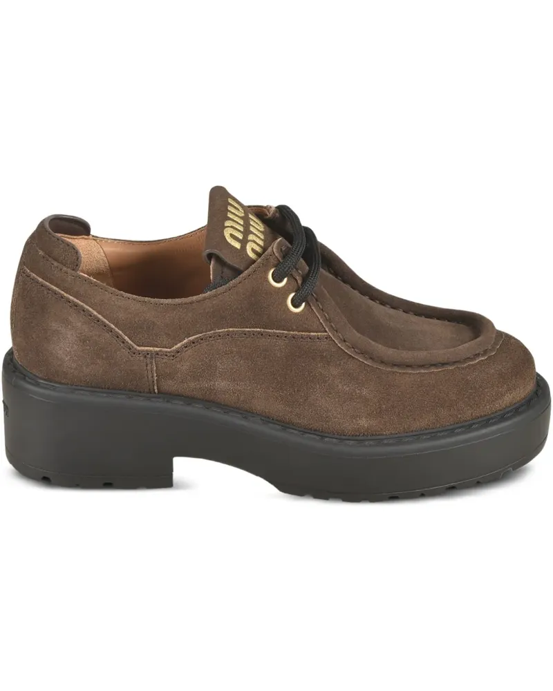 Miu Miu Sienna Derby-Schuhe mit Plateau 55mm - Braun Braun