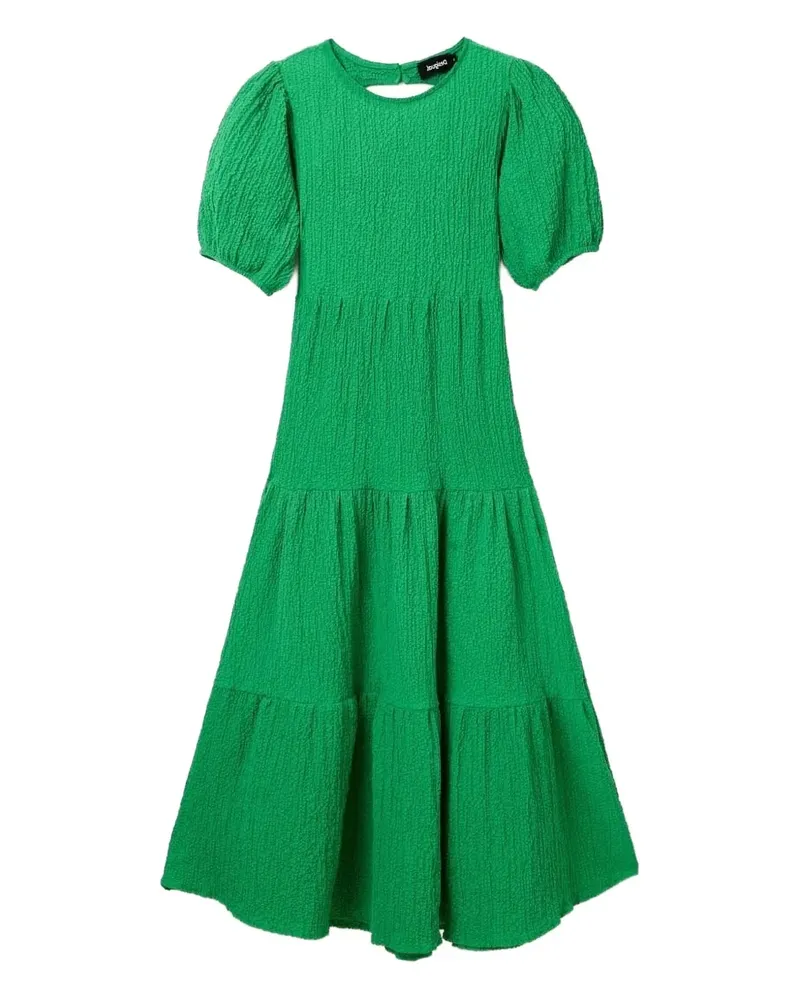Desigual Gestuftes Kleid mit kurzen Ärmeln - Grün Grün