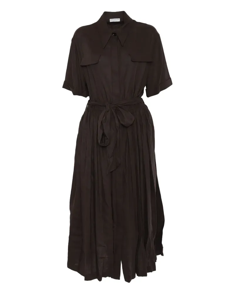 Ballantyne Gerafftes Kleid mit Gürtel - Braun Braun