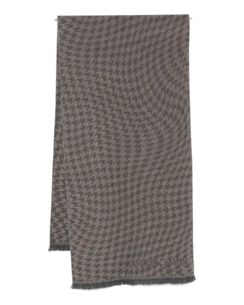 Emporio Armani Schal mit Hahnentrittmuster - Nude Nude