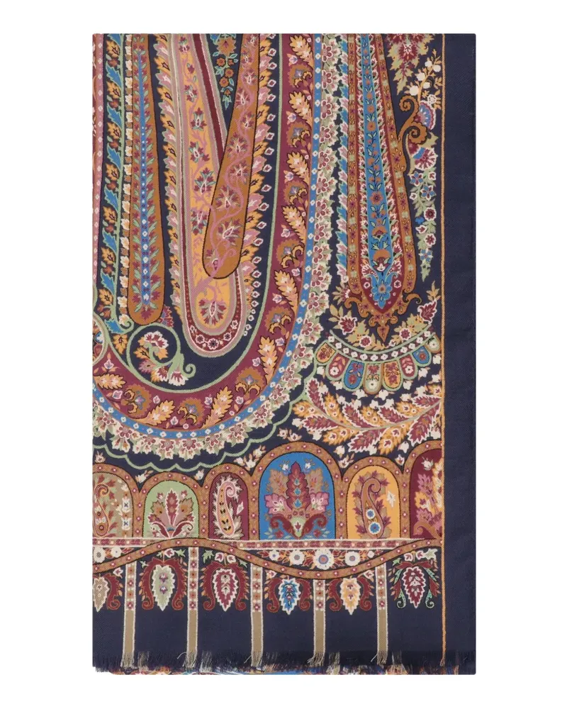 Etro Schal mit Paisleymuster - Blau Blau