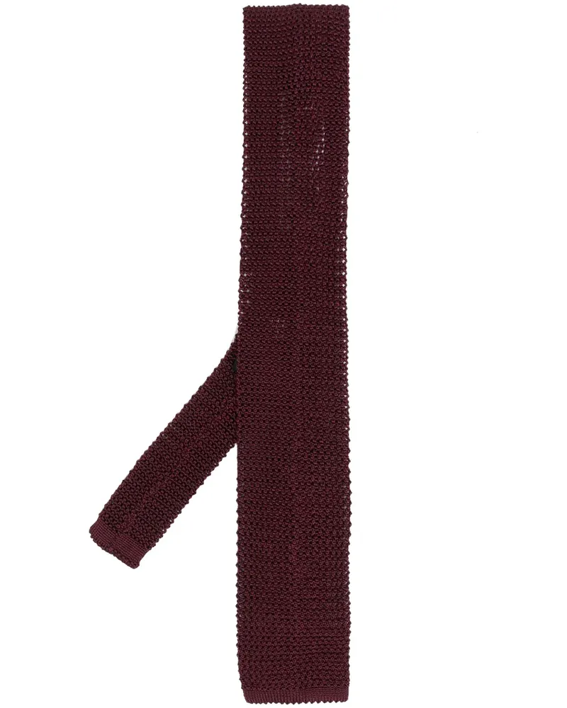 FURSAC Gestrickte Krawatte aus Seide - Rot Rot