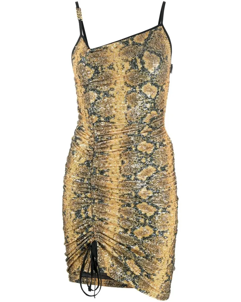 GCDS Minikleid mit Schlangenleder-Print - Gelb Gelb
