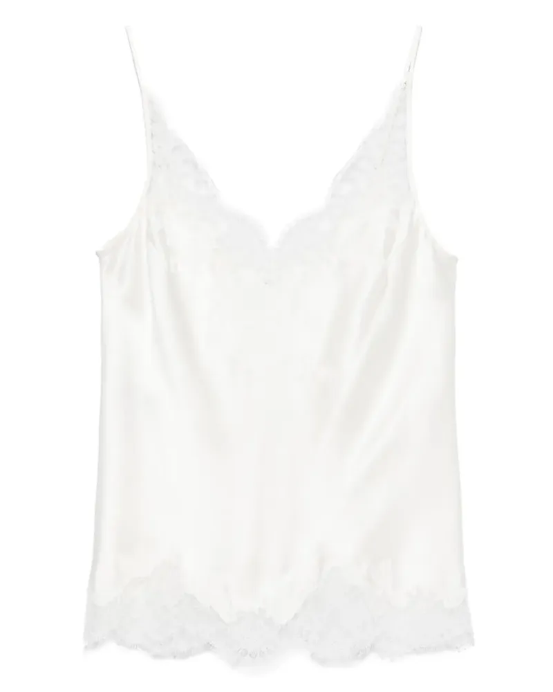 Carine Gilson Camisole-Top mit Spitze - Weiß Weiß
