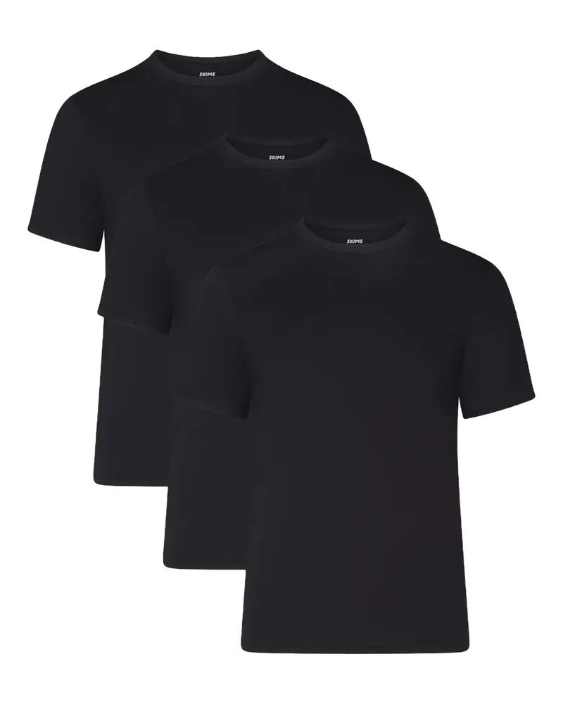 SKIMS T-Shirts mit rundem Ausschnitt (3er-Set) - Schwarz Schwarz