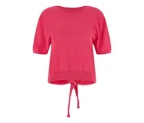 Besticktes T-Shirt mit Schleife - Rosa