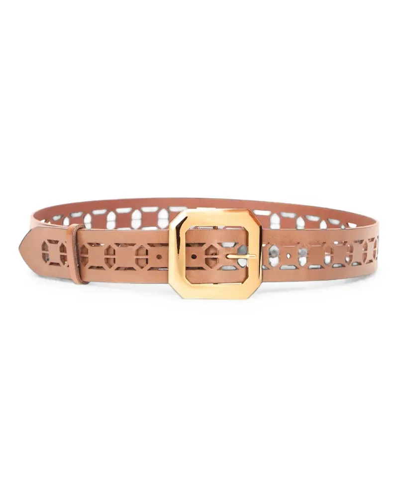 Alberta Ferretti cut-out leather belt - Braun Braun