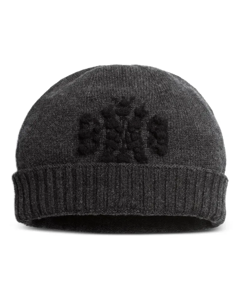 Barrie Beanie aus Kaschmir mit Logo - Schwarz Schwarz