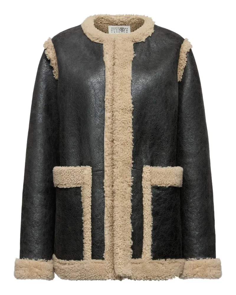 Maison Margiela Jacke mit Shearling-Einsätzen - Schwarz Schwarz