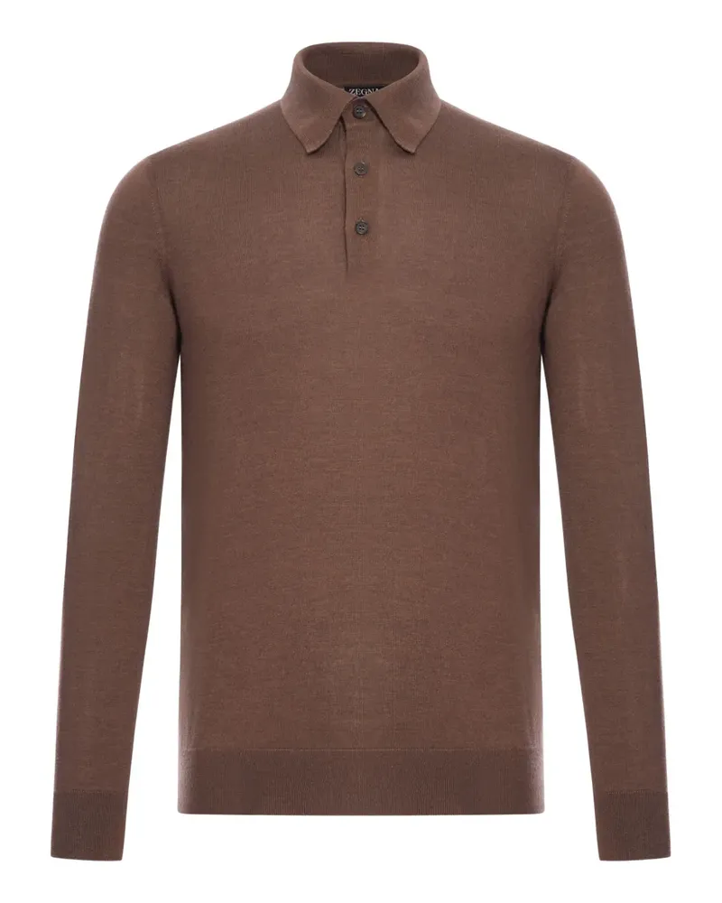Ermenegildo Zegna buttoned polo shirt - Braun Braun