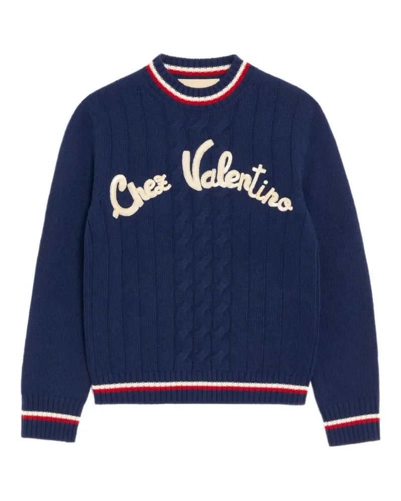 Valentino Garavani embroidered wool sweater - Blau Blau