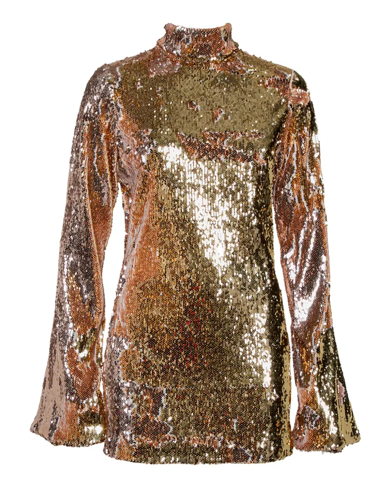 HALPERN Langärmeliges Kleid mit Pailletten - Gold Gold