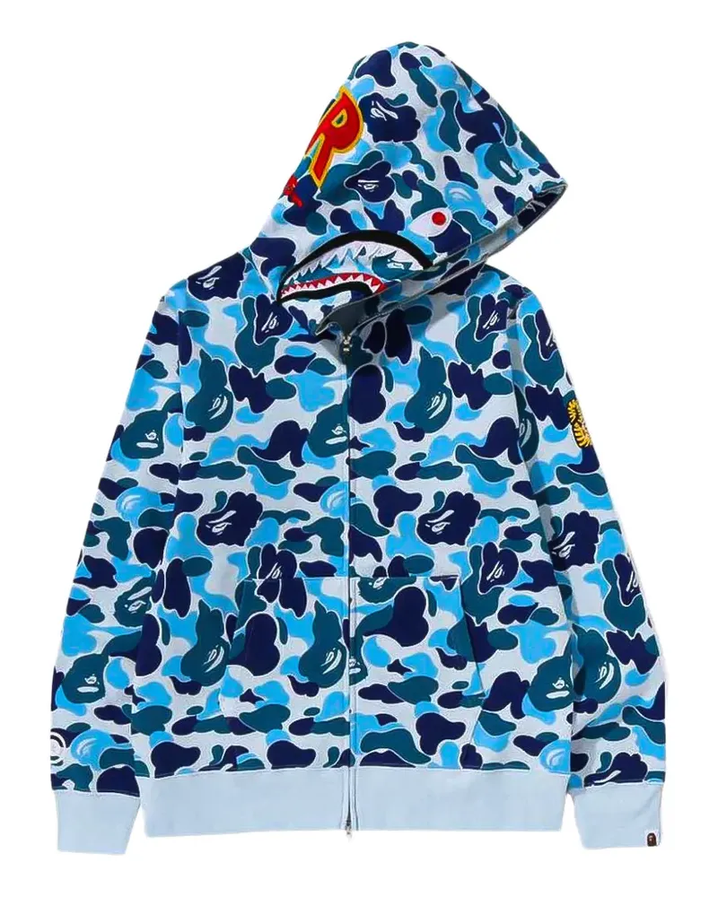 BAPE ABC Camo Shark zip-up hoodie - Blau Blau