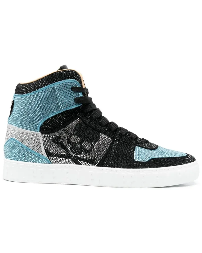 Philipp Plein High-Top-Sneakers mit Strass - Blau Blau