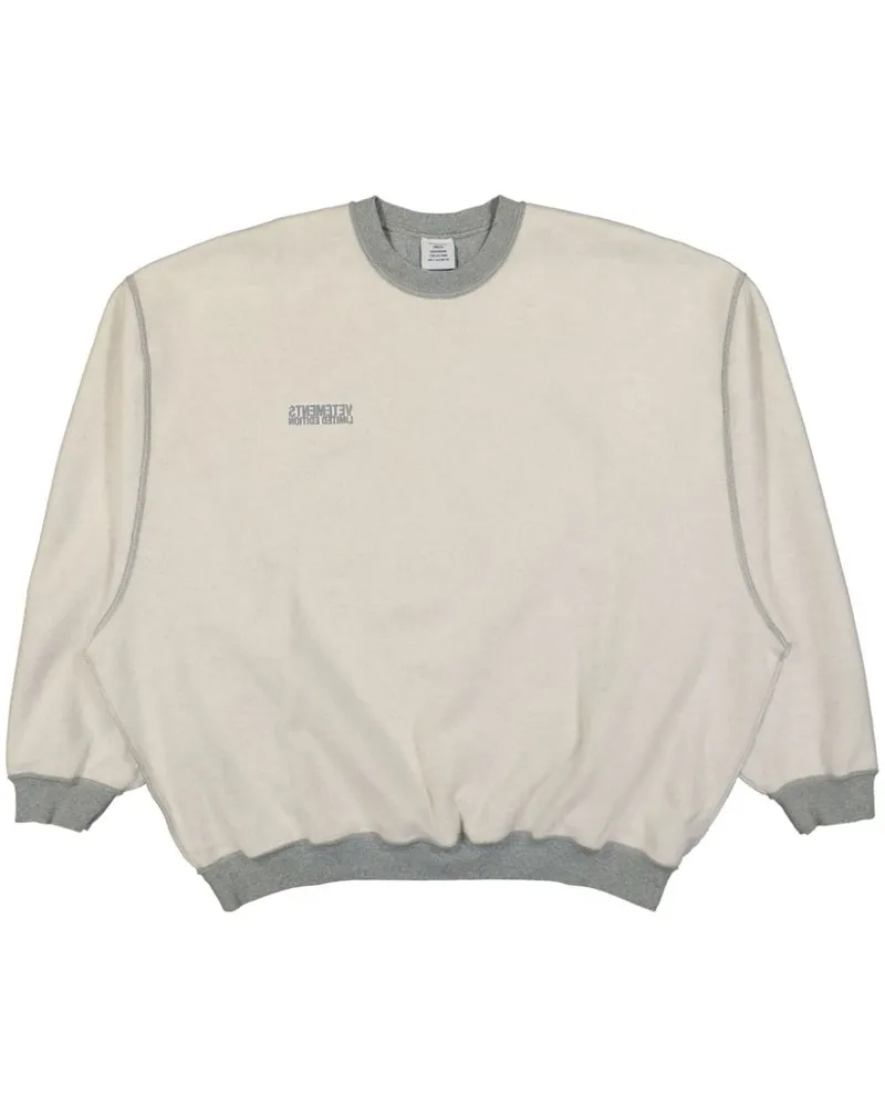 VETEMENTS Sweatshirt mit Logo-Print - Grau Grau