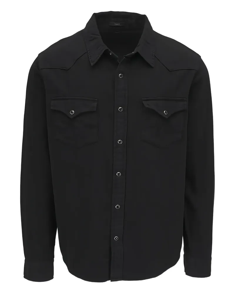 Adriano Goldschmied flap-pocket western shirt - Schwarz Schwarz