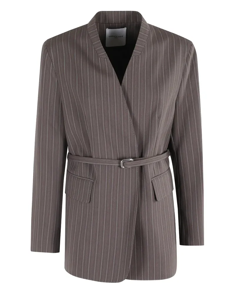 Isabelle Blanche pinstripe belted jacket - Braun Braun