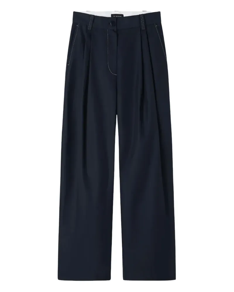 Lee Mathews Hose mit Bundfalten - Blau Blau