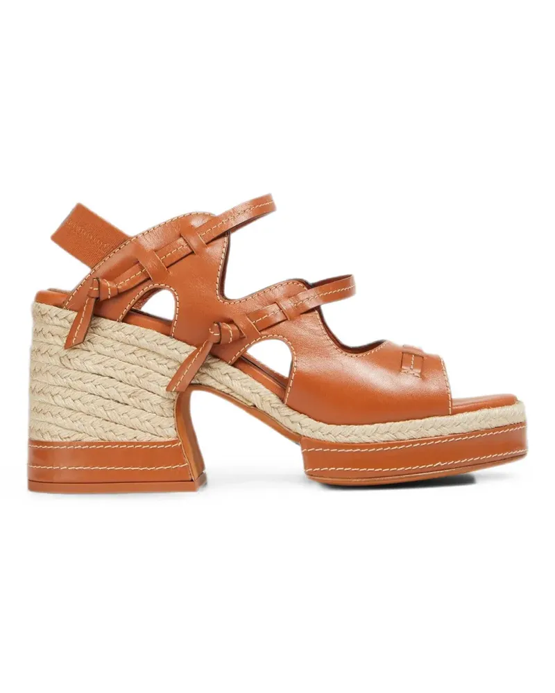 Zimmermann topstitched espadrille sandals - Braun Braun