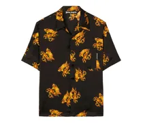 Burning Hemd mit Monogramm-Print - Schwarz