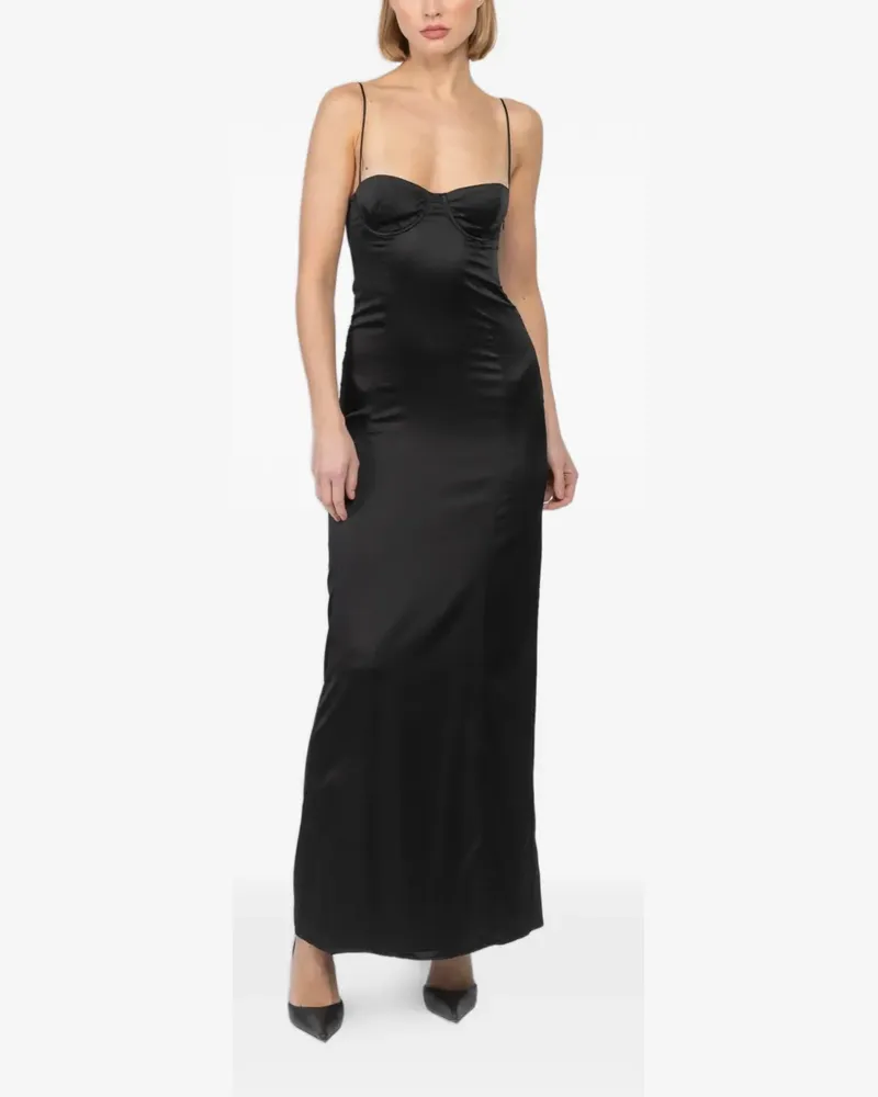 Kiki De Montparnasse Maxikleid mit Bustier - Schwarz Schwarz