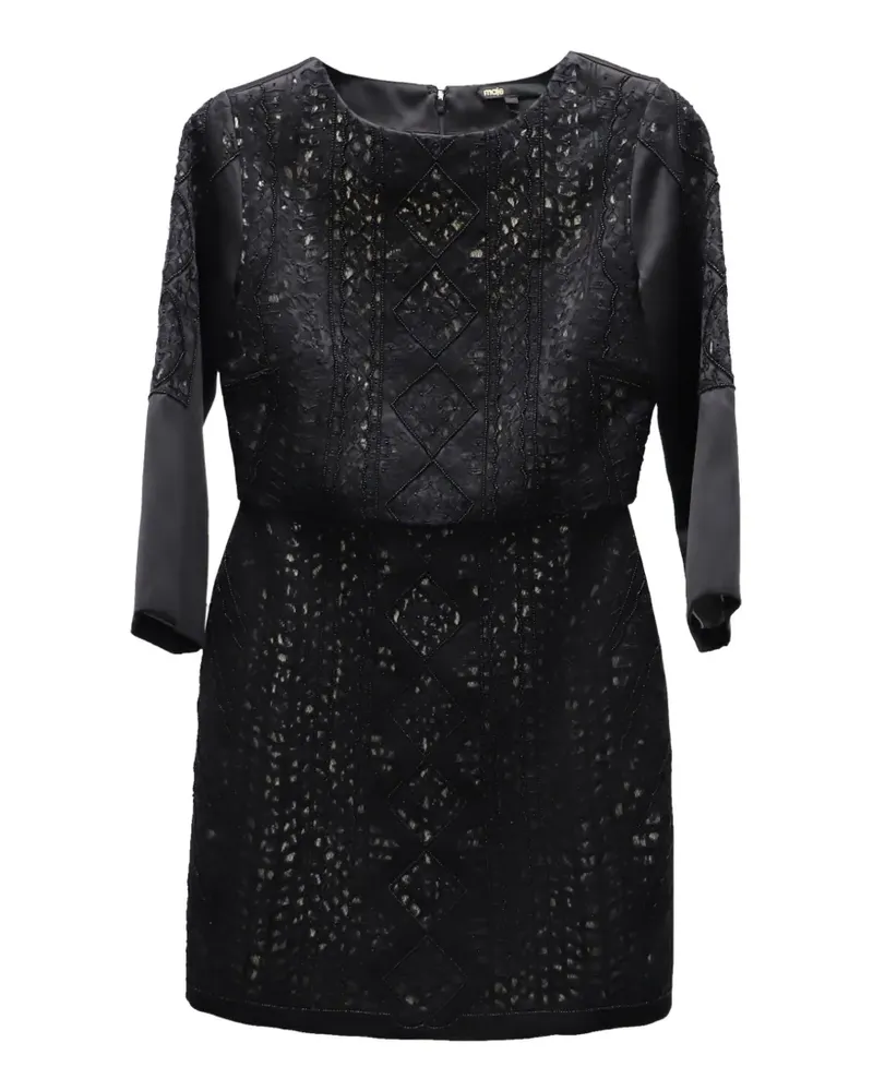 Maje Kleid mit Spitzeneinsätzen - Schwarz Schwarz