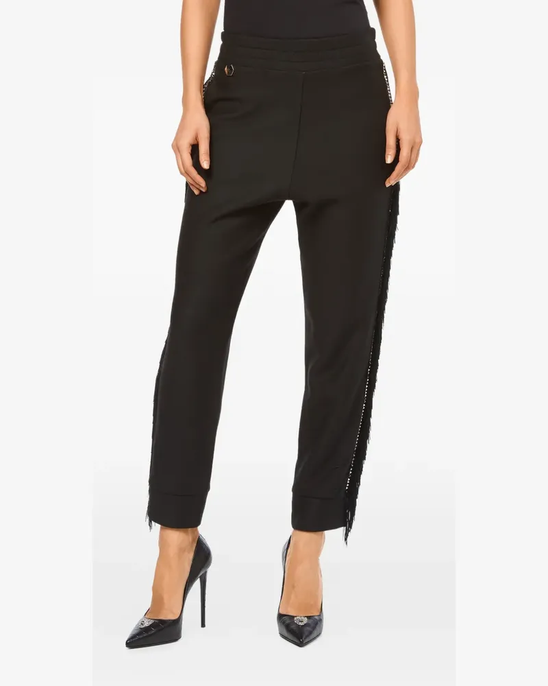 Philipp Plein Jogginghose mit Fransen - Schwarz Schwarz