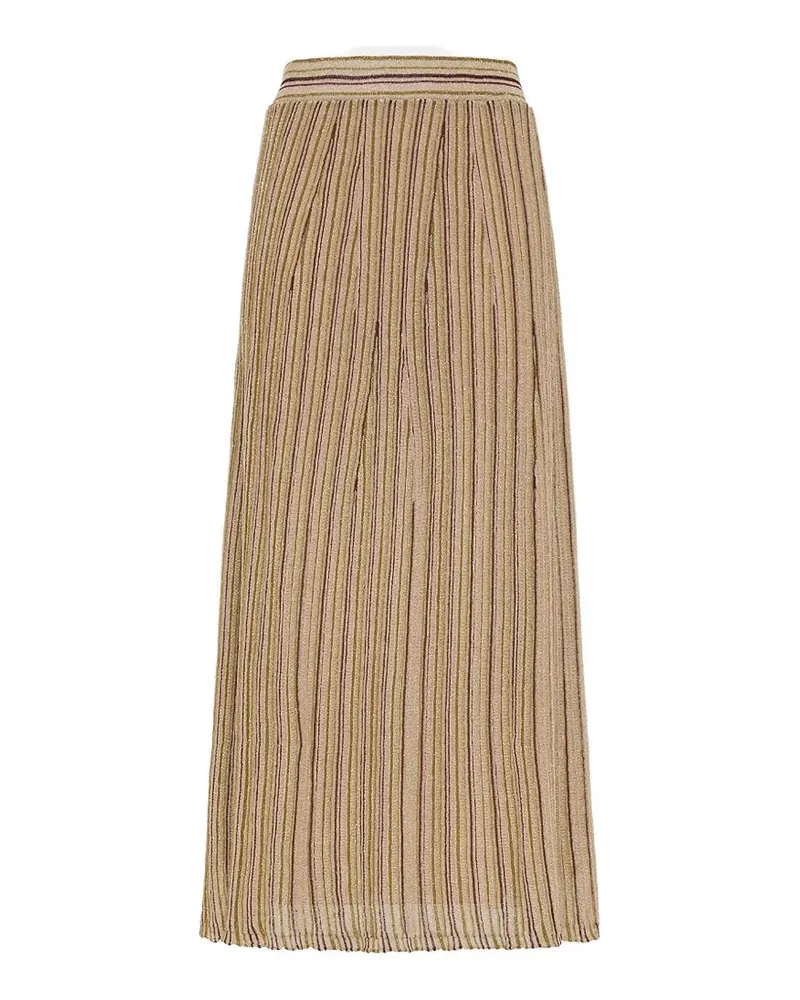 Momoni Matsi multistripe lurex skirt - Nude Nude