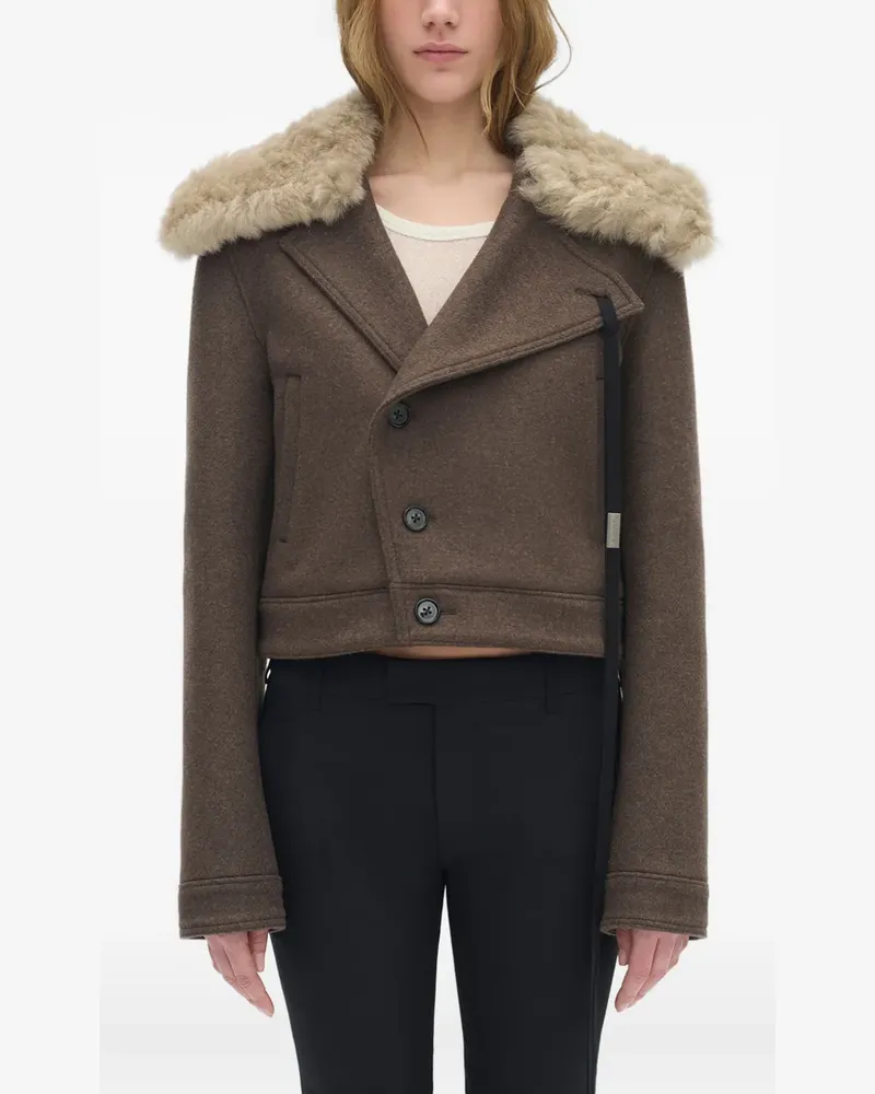 Ann Demeulemeester Wiebke cropped jacket - Braun Braun