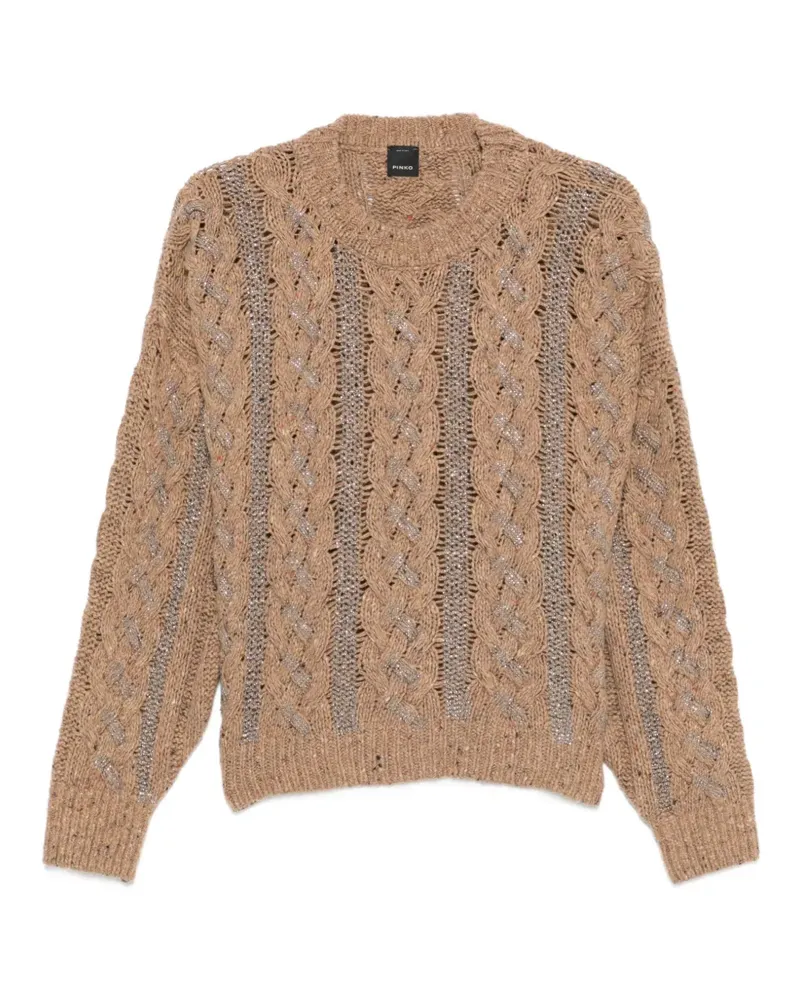 Pinko cable-knit sweater - Nude Nude