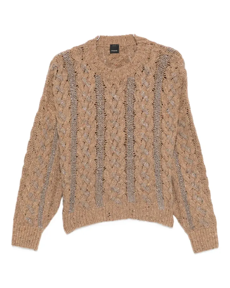 Pinko cable-knit sweater - Nude Nude