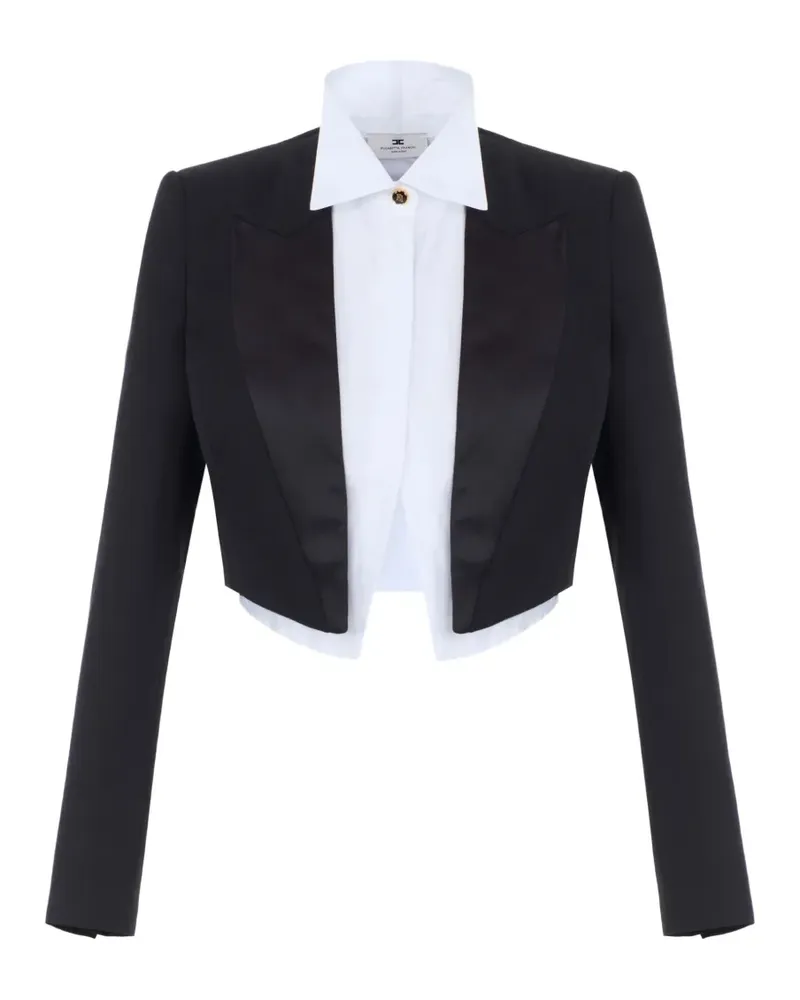 Elisabetta Franchi cool wool jacket with shirt - Schwarz Schwarz