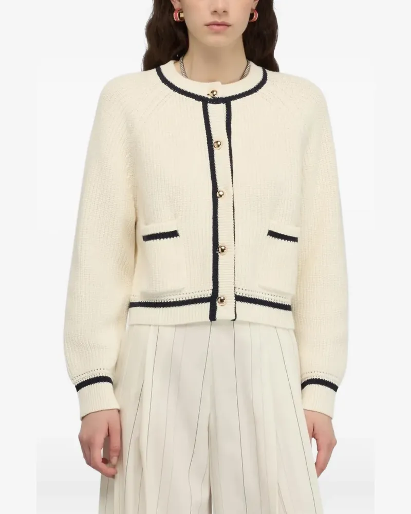 Semicouture Adelita contrast-trim cardigan - Weiß Weiß