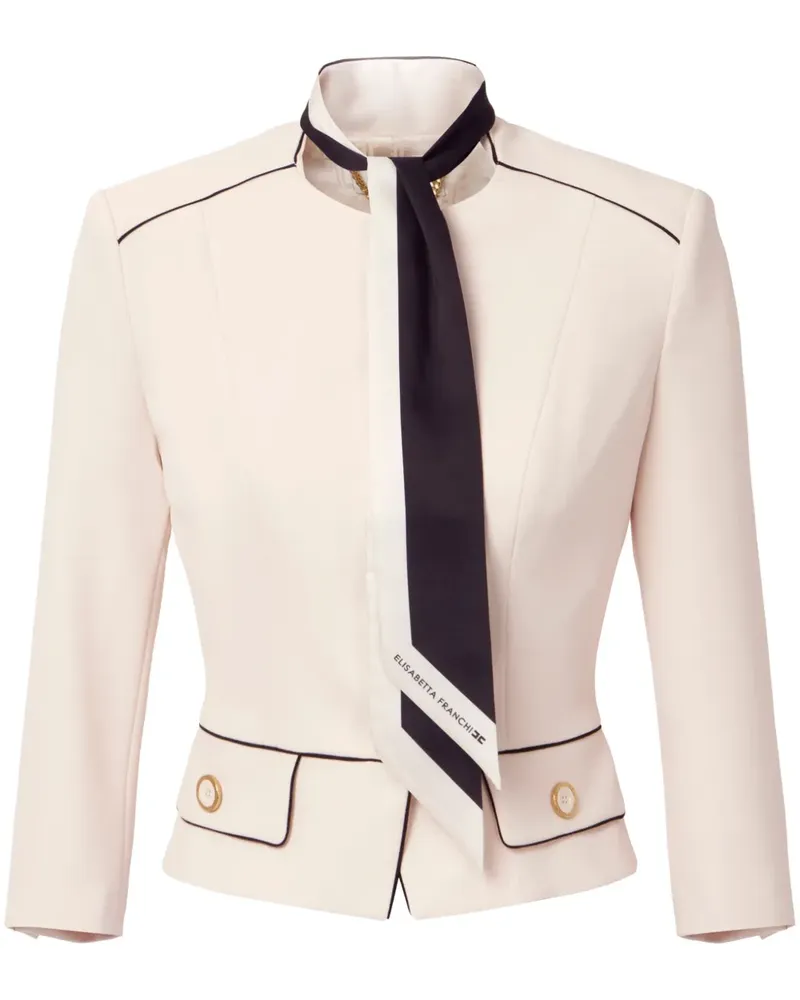 Elisabetta Franchi Kreppjacke mit Schaldetail - Nude Nude